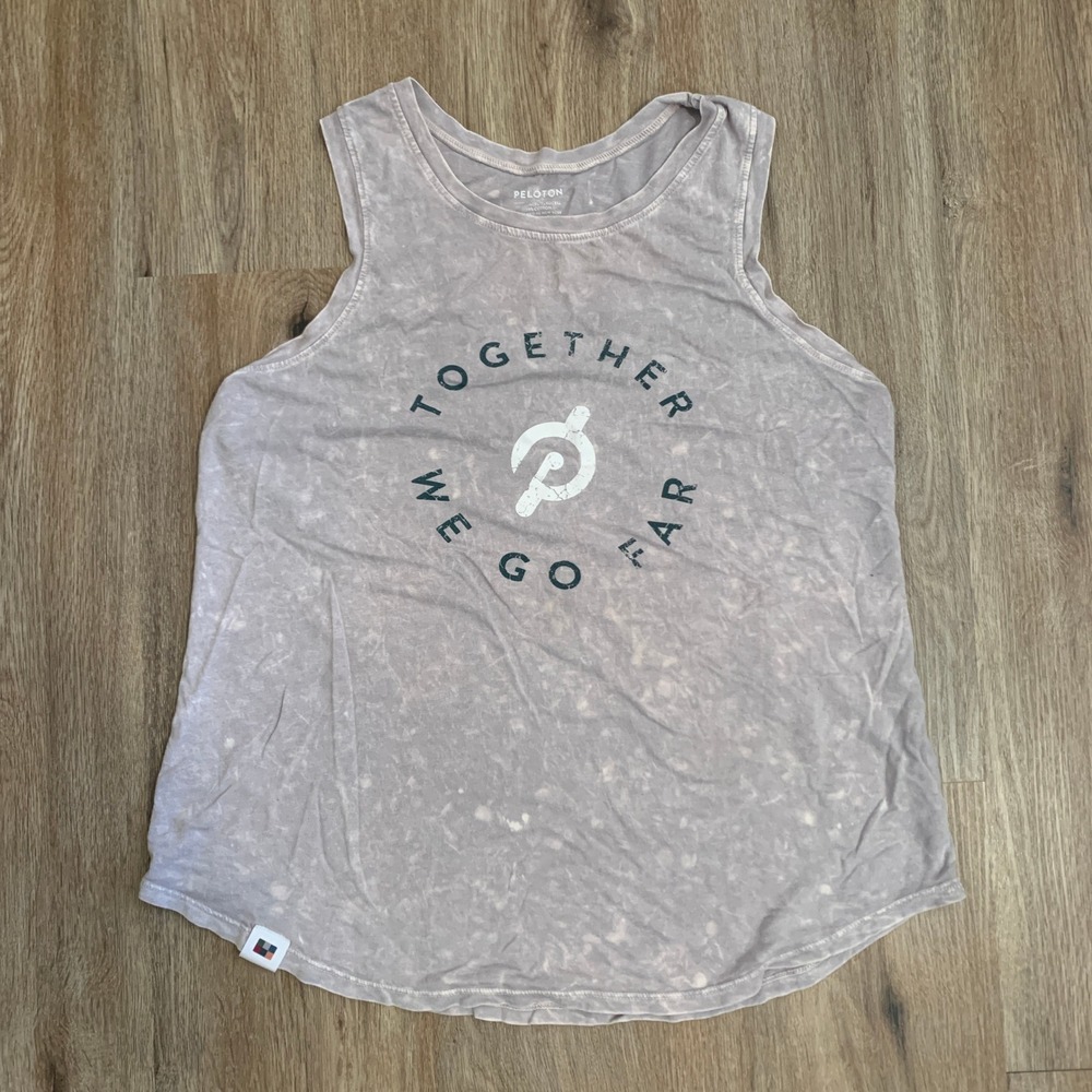 Peloton Flow Racer Tencell Cotton Tank Top in Gray - size medium womens